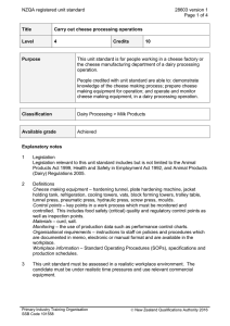 NZQA registered unit standard 28603 version 1  Page 1 of 4