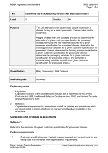 NZQA registered unit standard 8960 version 8  Page 1 of 4