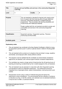 NZQA registered unit standard 29299 version 1  Page 1 of 3