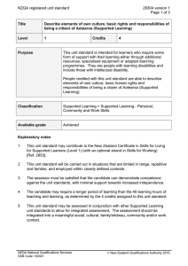 NZQA registered unit standard 29304 version 1  Page 1 of 3