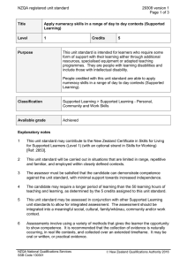 NZQA registered unit standard 29308 version 1  Page 1 of 3