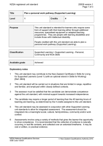 NZQA registered unit standard 29309 version 1  Page 1 of 3