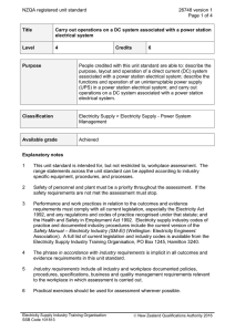 NZQA registered unit standard 26748 version 1  Page 1 of 4