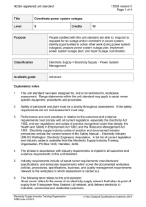 NZQA registered unit standard 15568 version 5  Page 1 of 4