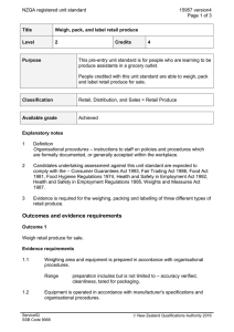 NZQA registered unit standard 15957 version4  Page 1 of 3