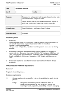NZQA registered unit standard 15958 version 4  Page 1 of 3