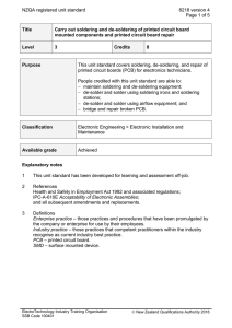 NZQA registered unit standard 8218 version 4  Page 1 of 5