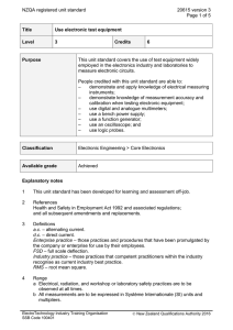 NZQA registered unit standard 20615 version 3  Page 1 of 5