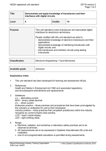NZQA registered unit standard 20716 version 2  Page 1 of 3