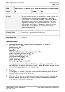 NZQA registered unit standard 21387 version 2  Page 1 of 4