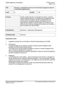 NZQA registered unit standard 27100 version 1  Page 1 of 4
