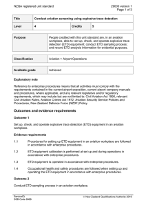 NZQA registered unit standard 29000 version 1  Page 1 of 3