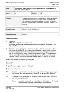 NZQA registered unit standard 29006 version 1  Page 1 of 3