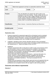 NZQA registered unit standard 21676 version 2  Page 1 of 4