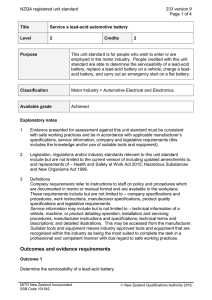 NZQA registered unit standard 233 version 9  Page 1 of 4