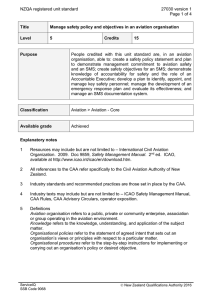 NZQA registered unit standard 27030 version 1  Page 1 of 4