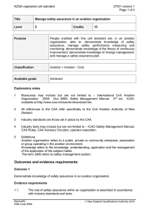 NZQA registered unit standard 27031 version 1  Page 1 of 4