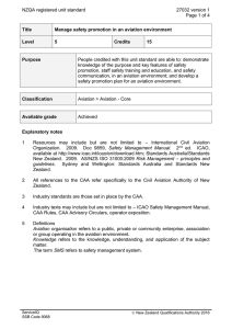 NZQA registered unit standard 27032 version 1  Page 1 of 4