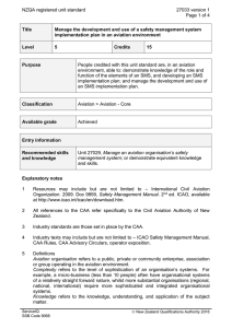 NZQA registered unit standard 27033 version 1  Page 1 of 4