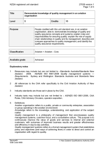 NZQA registered unit standard 27038 version 1  Page 1 of 4