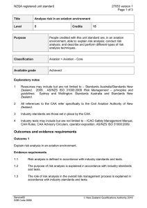 NZQA registered unit standard 27053 version 1  Page 1 of 3