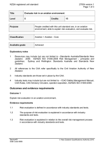 NZQA registered unit standard 27054 version 1  Page 1 of 3