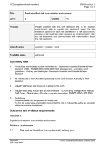 NZQA registered unit standard 27055 version 1  Page 1 of 4