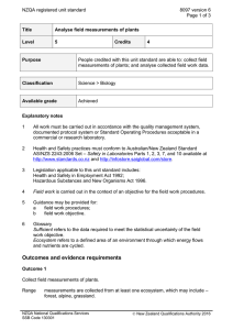 NZQA registered unit standard 8097 version 6  Page 1 of 3