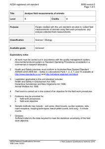 NZQA registered unit standard 8098 version 6  Page 1 of 3