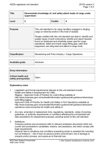 NZQA registered unit standard 25103 version 3  Page 1 of 4