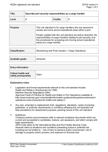 NZQA registered unit standard 25104 version 4  Page 1 of 3