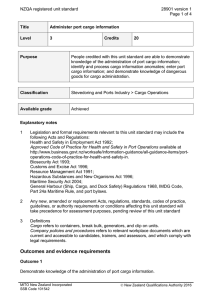 NZQA registered unit standard 28901 version 1  Page 1 of 4