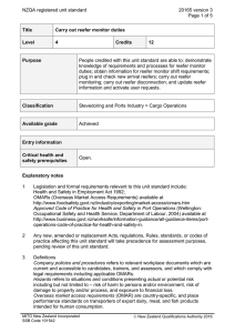 NZQA registered unit standard 20165 version 3  Page 1 of 5