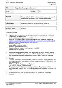 NZQA registered unit standard 28913 version 1  Page 1 of 3