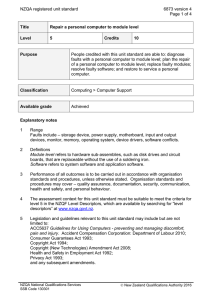 NZQA registered unit standard 6873 version 4  Page 1 of 4