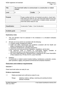 NZQA registered unit standard 26348 version 1  Page 1 of 3