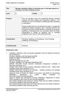 NZQA registered unit standard 27345 version 1  Page 1 of 3