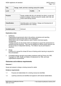 NZQA registered unit standard 20470 version 3  Page 1 of 4