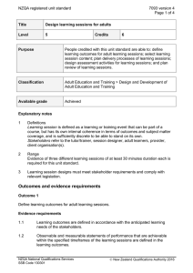 NZQA registered unit standard 7093 version 4  Page 1 of 4