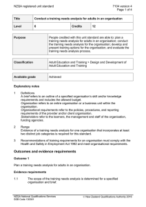 NZQA registered unit standard 7104 version 4  Page 1 of 4