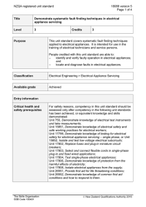 NZQA registered unit standard 18088 version 5  Page 1 of 4