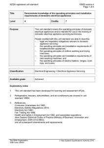 NZQA registered unit standard 18085 version 4  Page 1 of 4