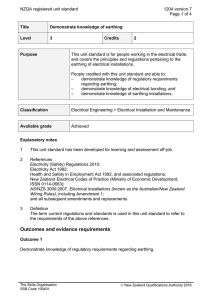 NZQA registered unit standard 1204 version 7  Page 1 of 4
