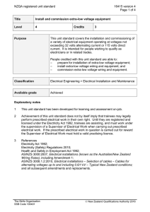 NZQA registered unit standard 16415 version 4  Page 1 of 4