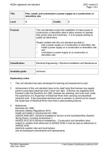 NZQA registered unit standard 2021 version 6  Page 1 of 4