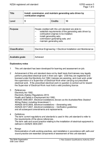 NZQA registered unit standard 10783 version 5  Page 1 of 4