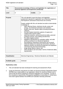 NZQA registered unit standard 27350 version 1  Page 1 of 6