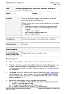 NZQA registered unit standard 27352 version 1  Page 1 of 4