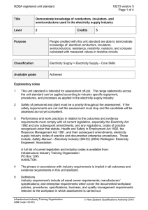 NZQA registered unit standard 18273 version 5  Page 1 of 4