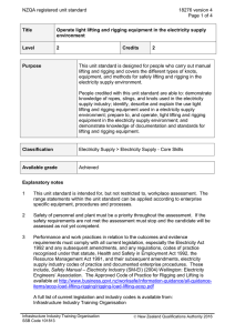 NZQA registered unit standard 18276 version 4  Page 1 of 4